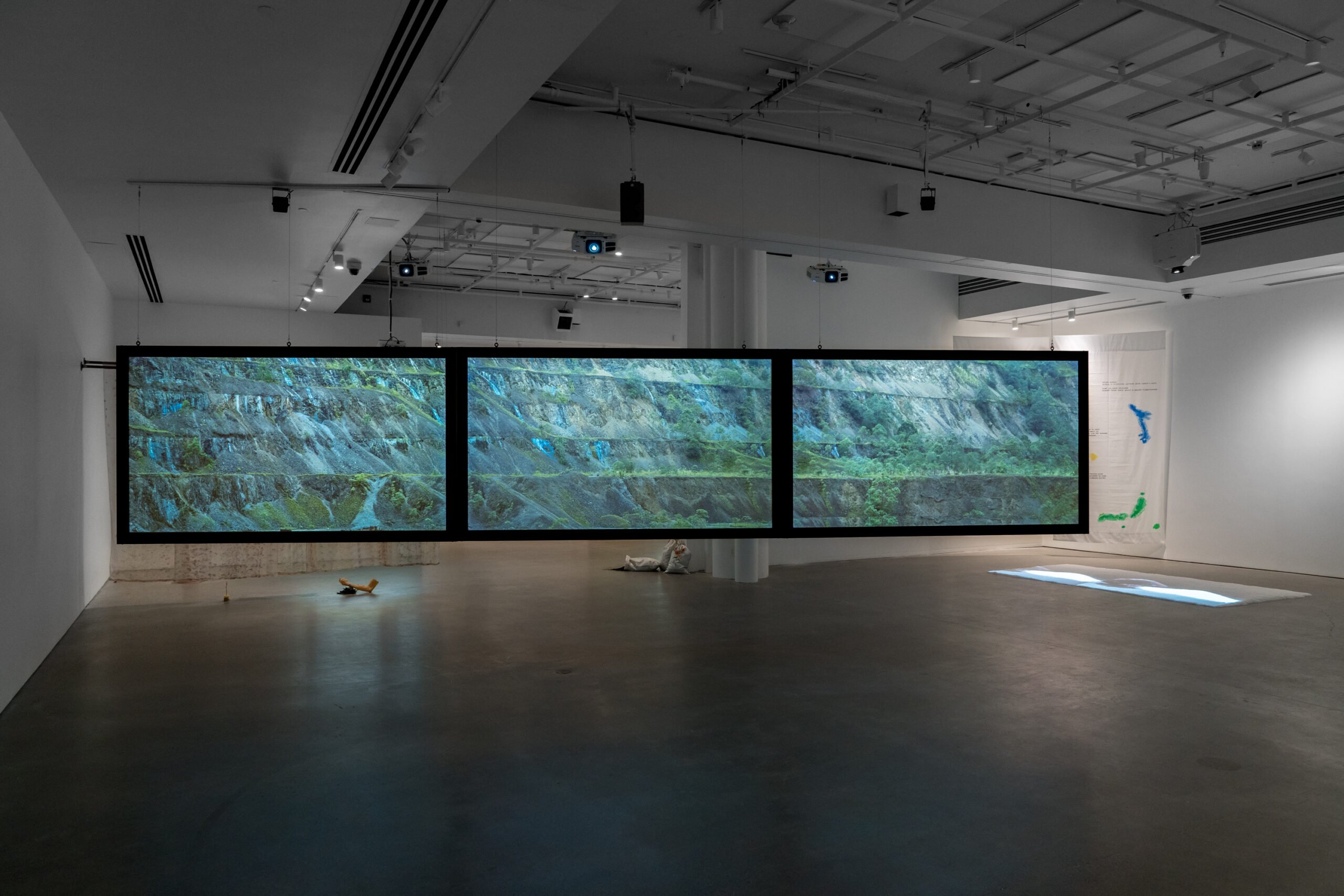 Taloi Havini, Habitat 2017, 2017, installation view at the Galerie de l’UQAM as part of MOMENTA 2021. Photo: Jean-Michael Seminaro