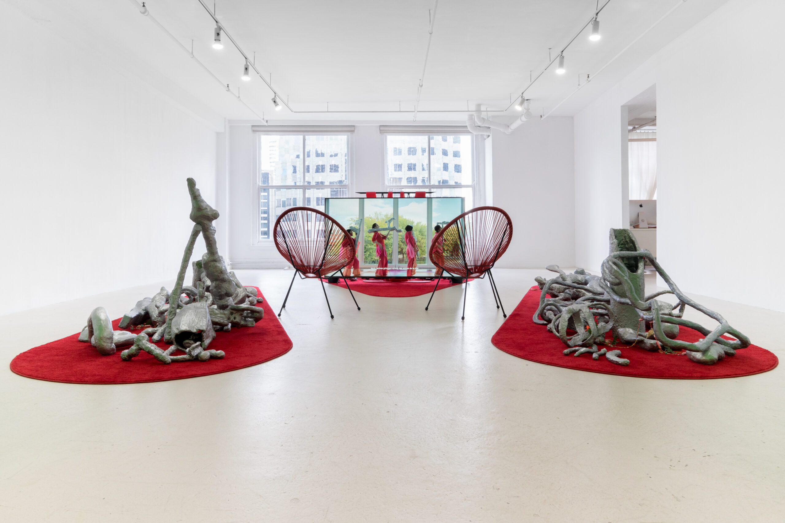 Chloë Lum item-gallery Yannick Desranleau, Crushed Butterflies Dream Too, exhibition view presented at the Galerie B-312 as part of MOMENTA 2021. Photo: Jean-Michael Seminaro