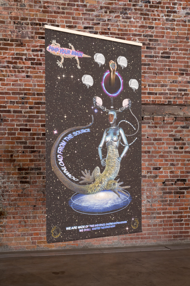 Tabita Rezaire, INNER FIRE: Pimp Your Brain, 2017, installation view at the Fonderie Darling as part of MOMENTA 2021. Photo: Jean-Michael Seminaro