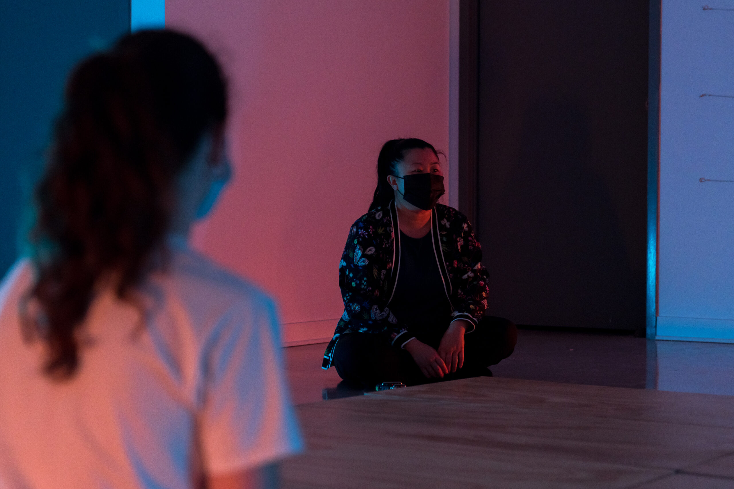 Embodied Resonance, creative and reflective workshop in collaboration with artist and filmmaker Victoria Catherine Chan and PHI Foundation for Contemporary Art as part of MOMENTA 2021. Photo: Jean-Michael Seminaro